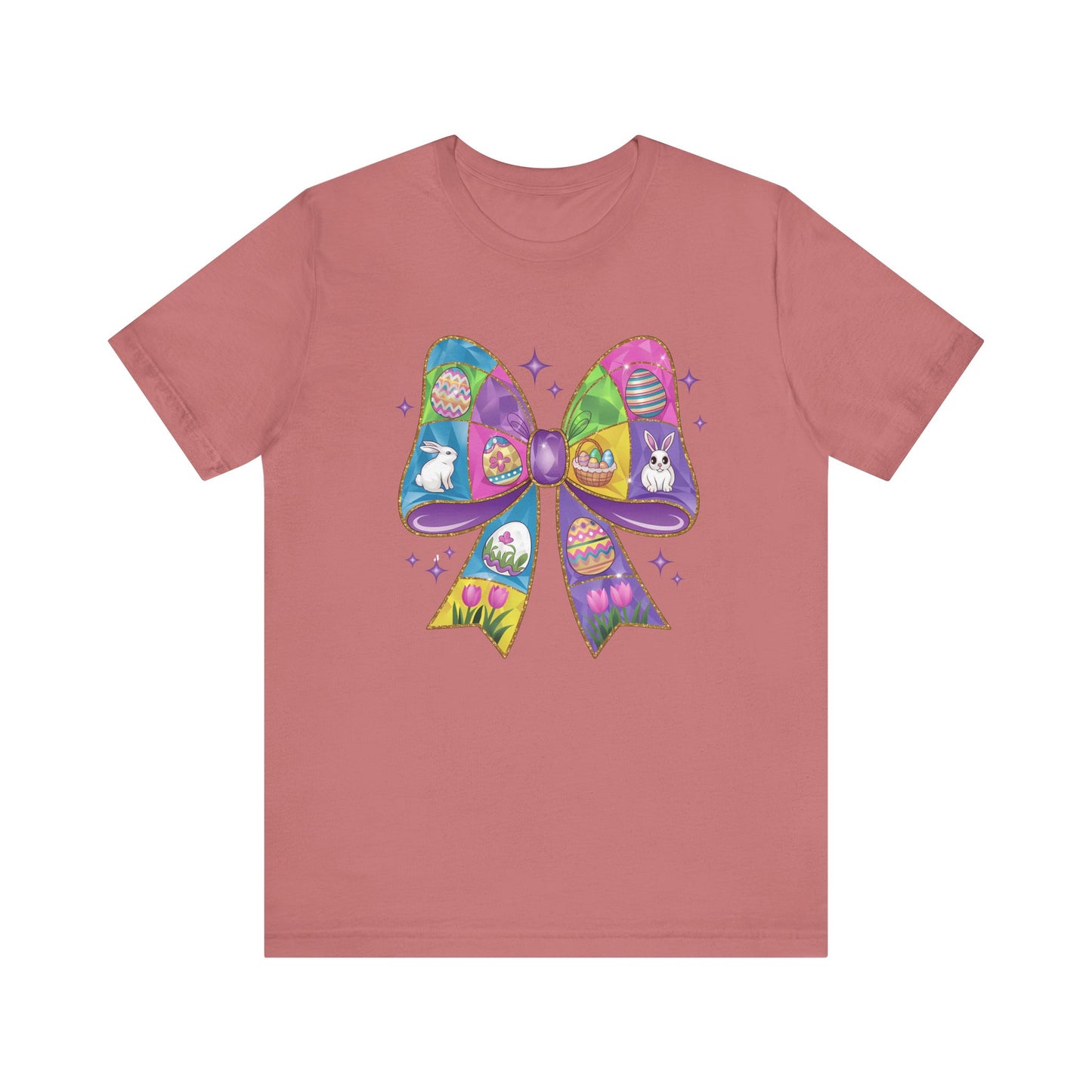 Easter Stained Glass Bow Design - Unisex Jersey Short Sleeve Tee