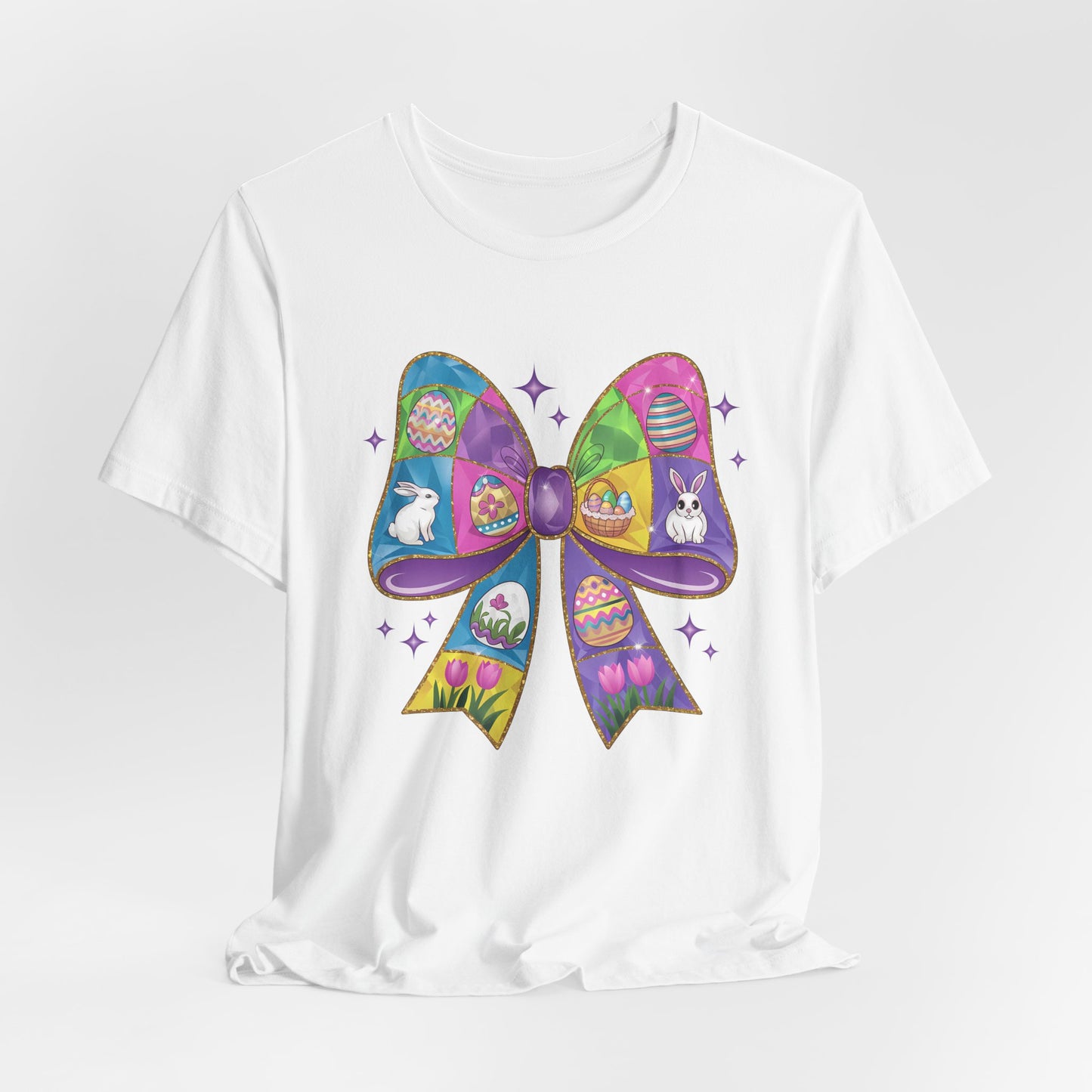 Easter Stained Glass Bow Design - Unisex Jersey Short Sleeve Tee