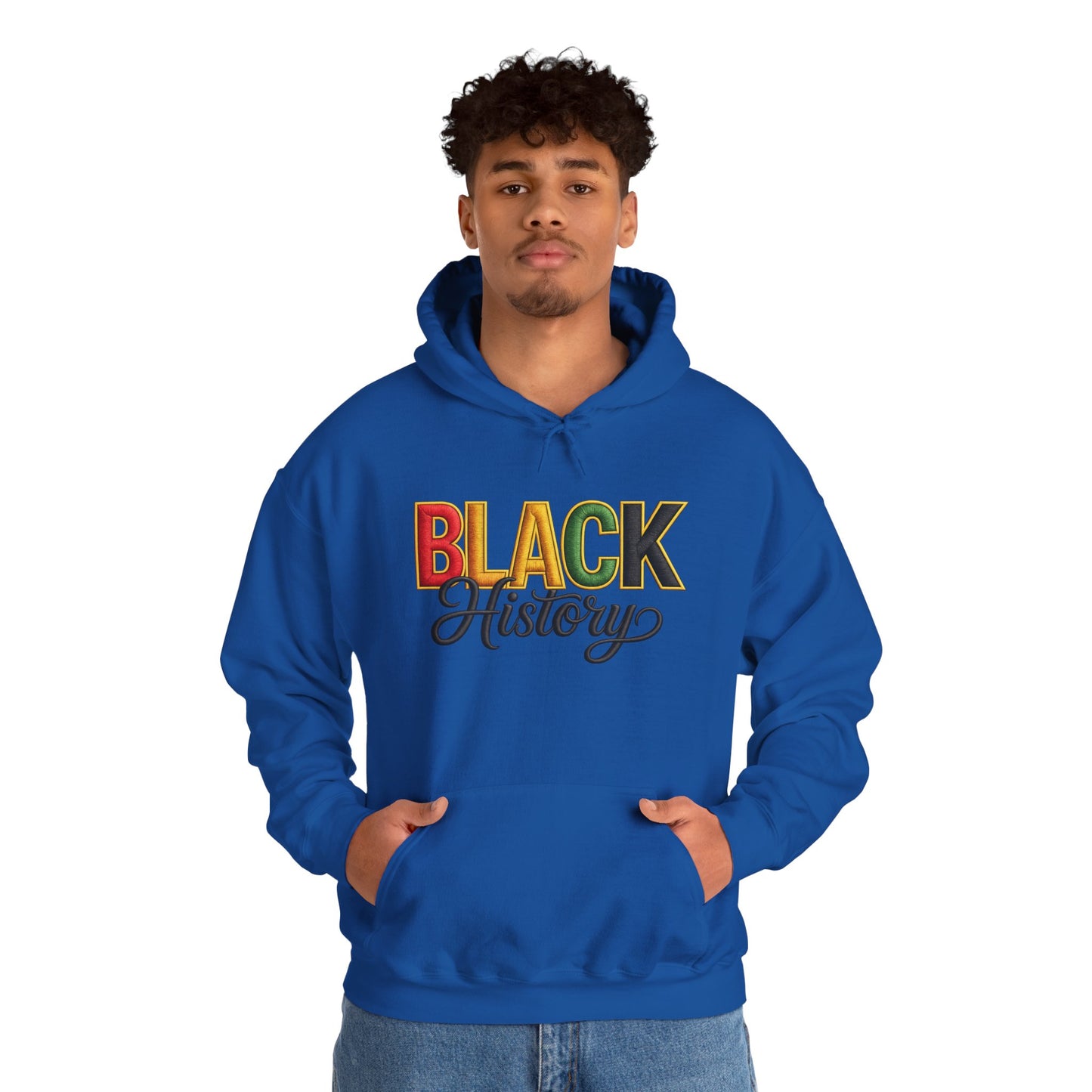 Black History Hoodie — Retro Pan-African Script Pullover for Black History Month