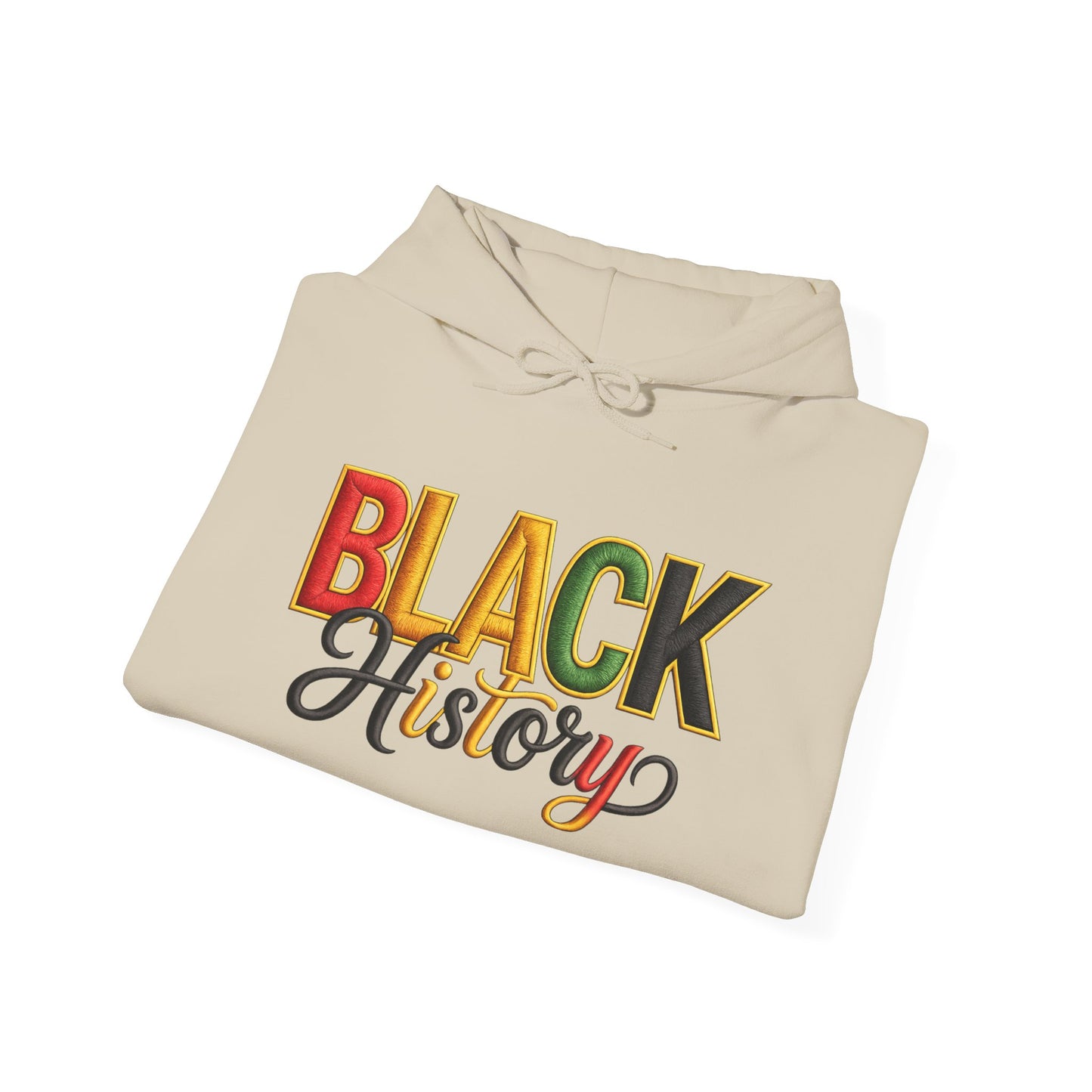 Black History Hoodie — Retro Pan-African Script Pullover for Black History Month