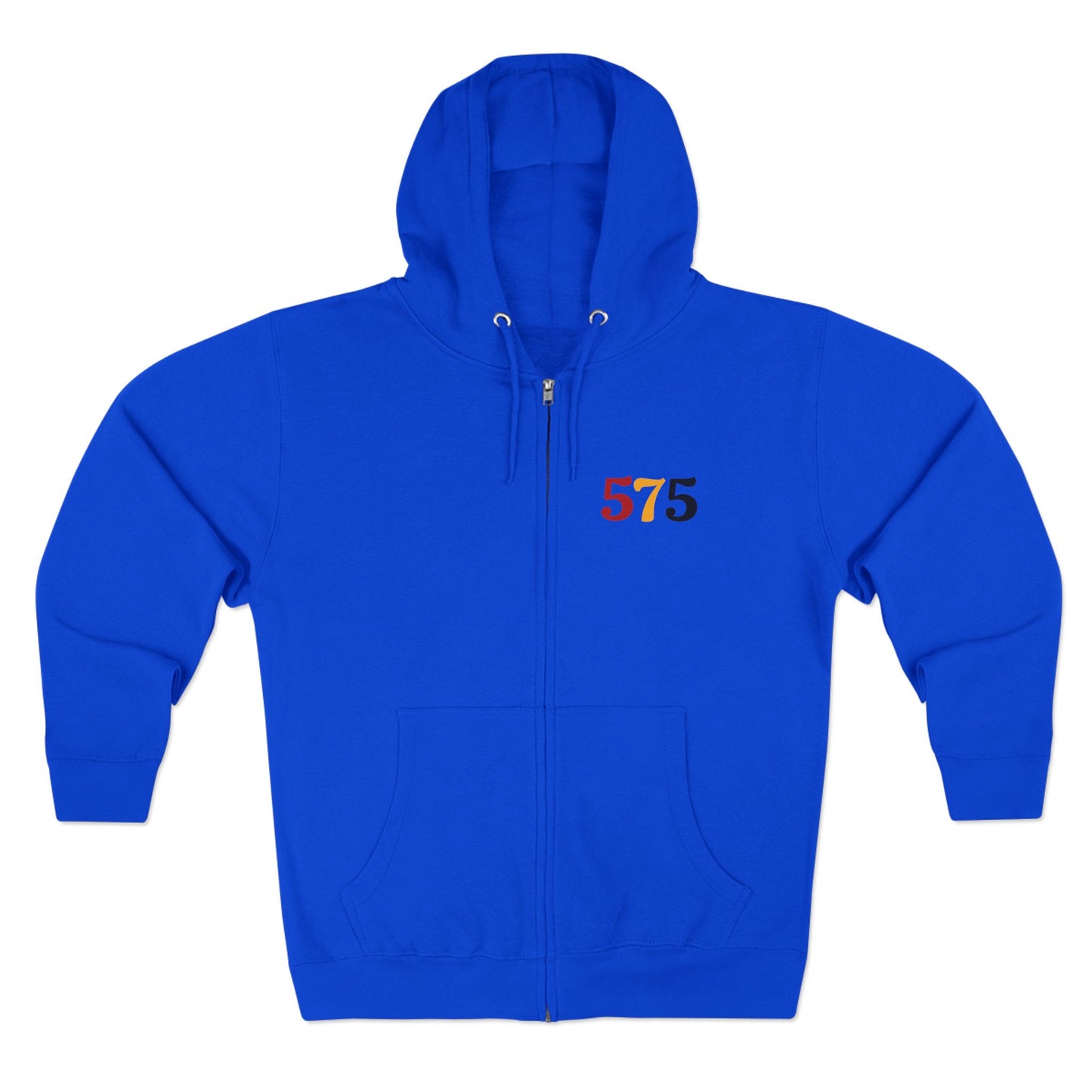 Zip Hoodie — Vintage Native Chief Graphic with "575" Chest Accent