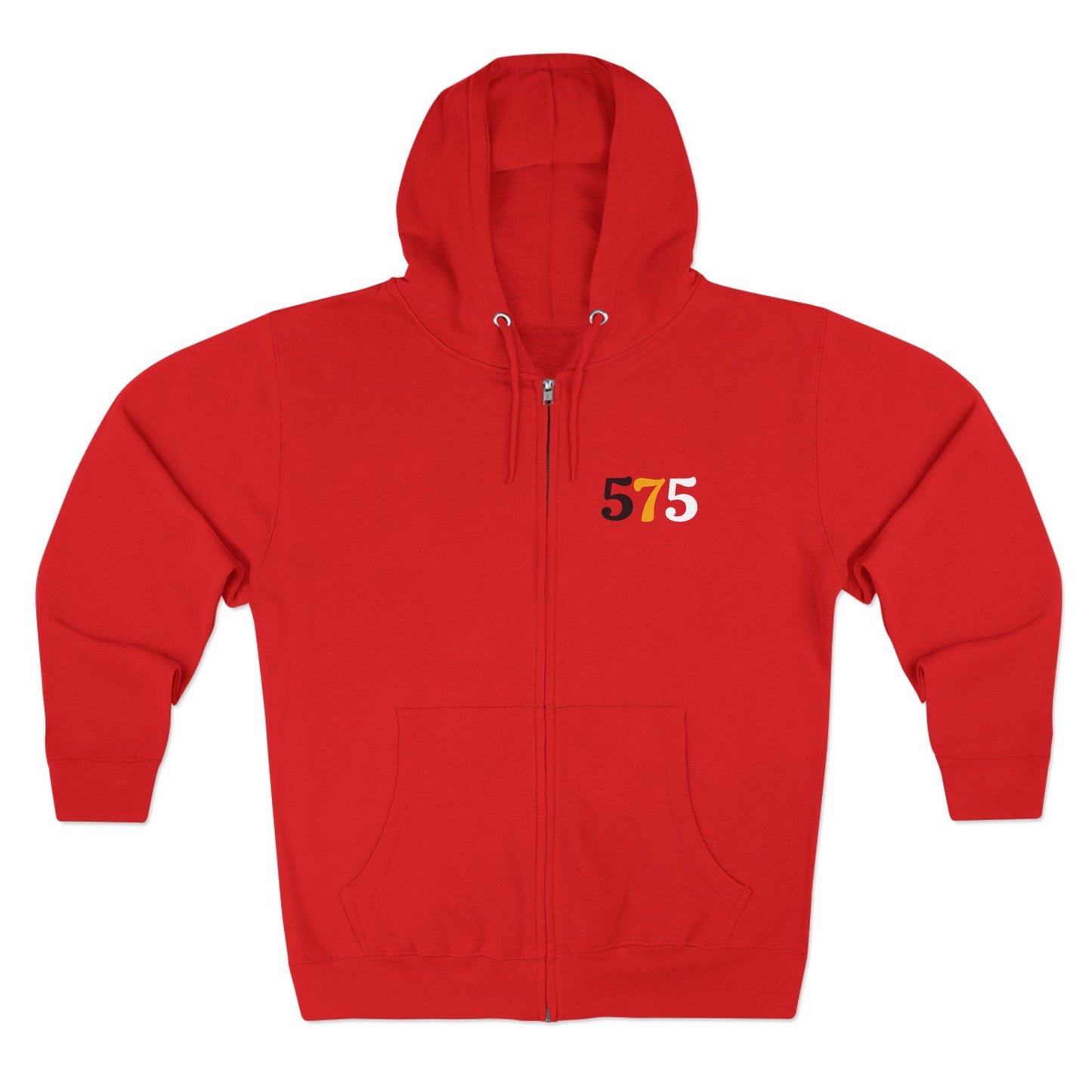 Zip Hoodie — Vintage Native Chief Graphic with "575" Chest Accent