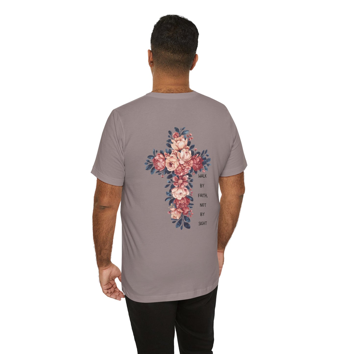 Inspirational Jesus Floral Cross Tee - Unisex Short Sleeve Shirt