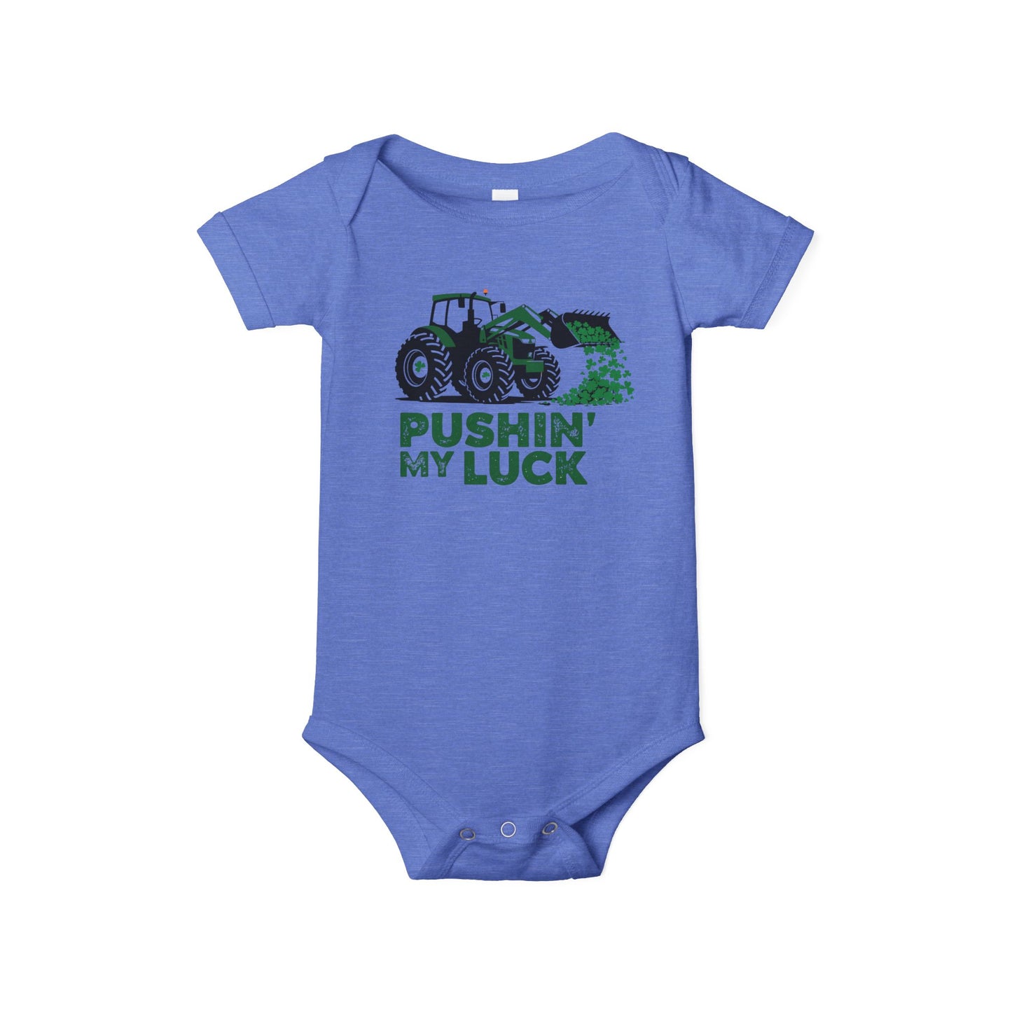 Pushin' My Luck Baby Bodysuit - Adorable Infant Jersey One Piece for Little Farmers