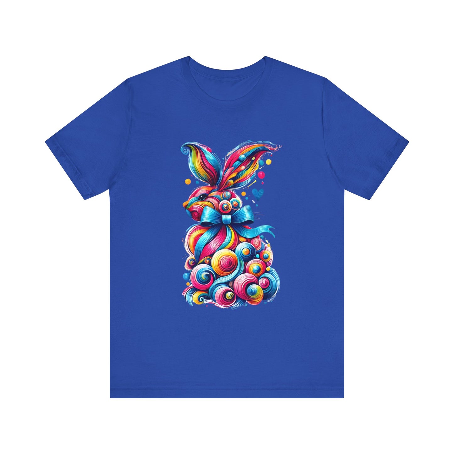 "Whimsical Abstract Bunny: A Burst of Color and Charm" Unisex Jersey Short Sleeve Tee