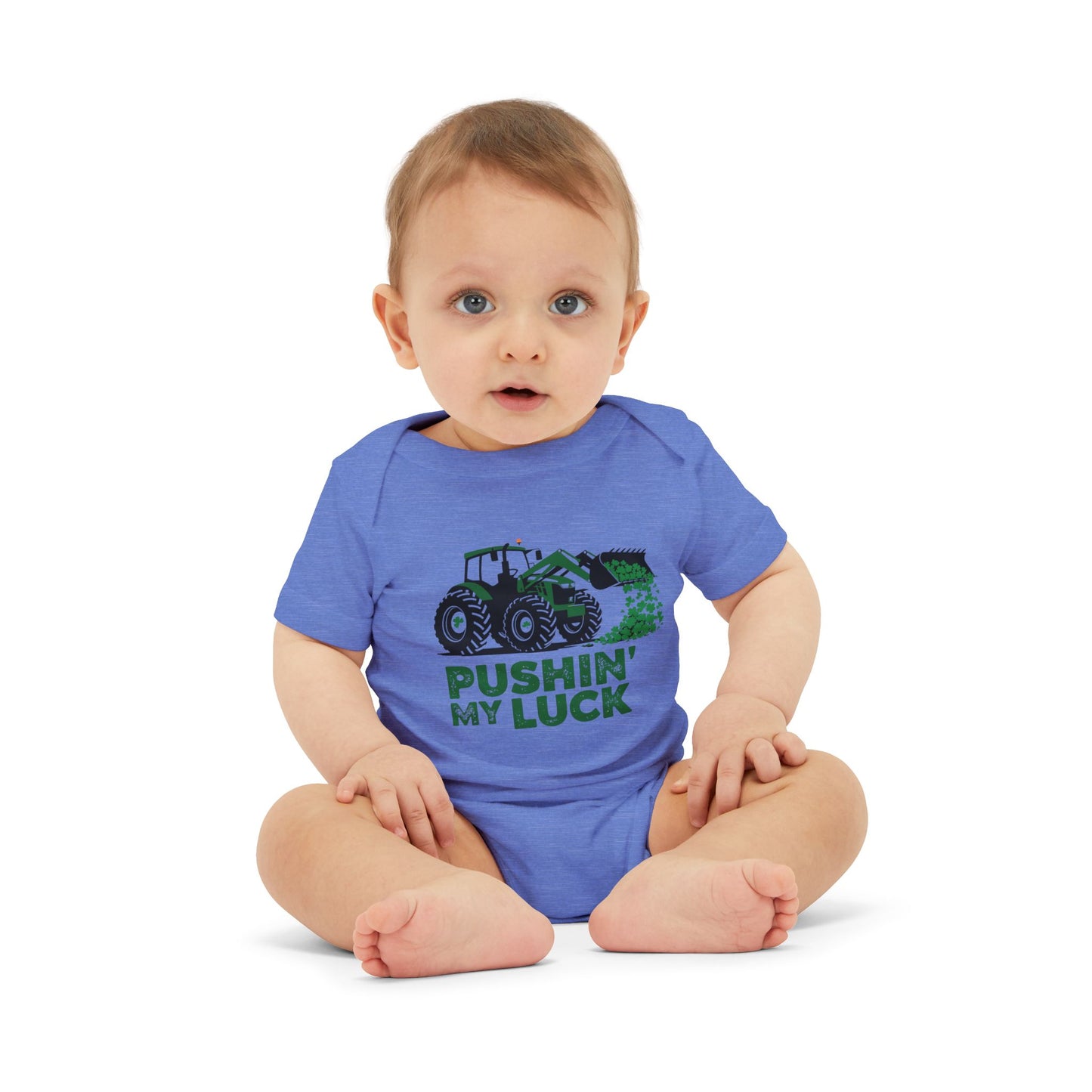 Pushin' My Luck Baby Bodysuit - Adorable Infant Jersey One Piece for Little Farmers