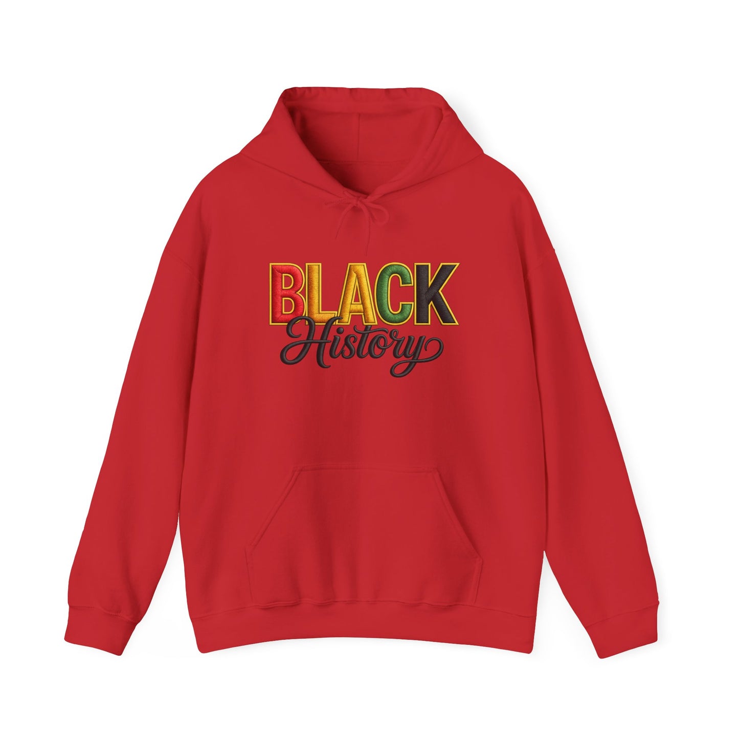 Black History Hoodie — Retro Pan-African Script Pullover for Black History Month