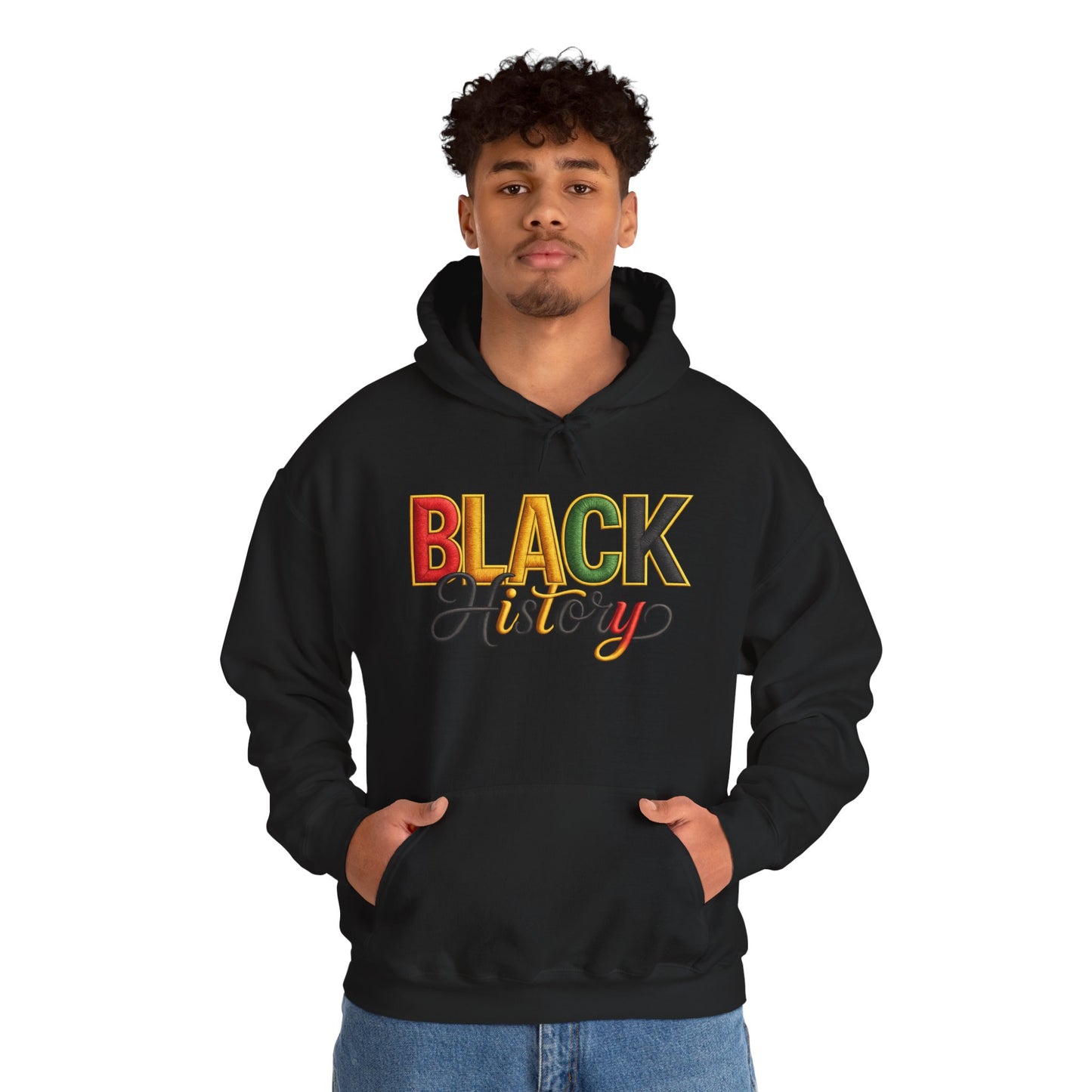 Black History Hoodie — Retro Pan-African Script Pullover for Black History Month