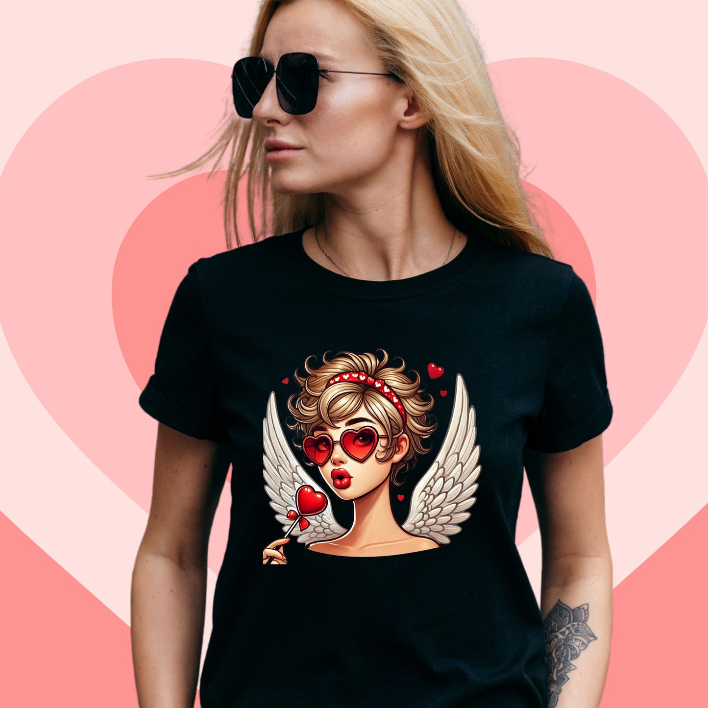 Valentine's Day Angel T-Shirt - Unisex Heavy Cotton Tee