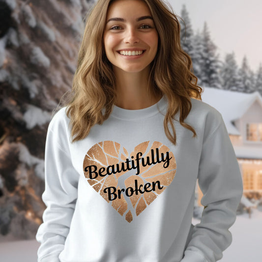 Crewneck Sweatshirt - Beautifully Broken Design