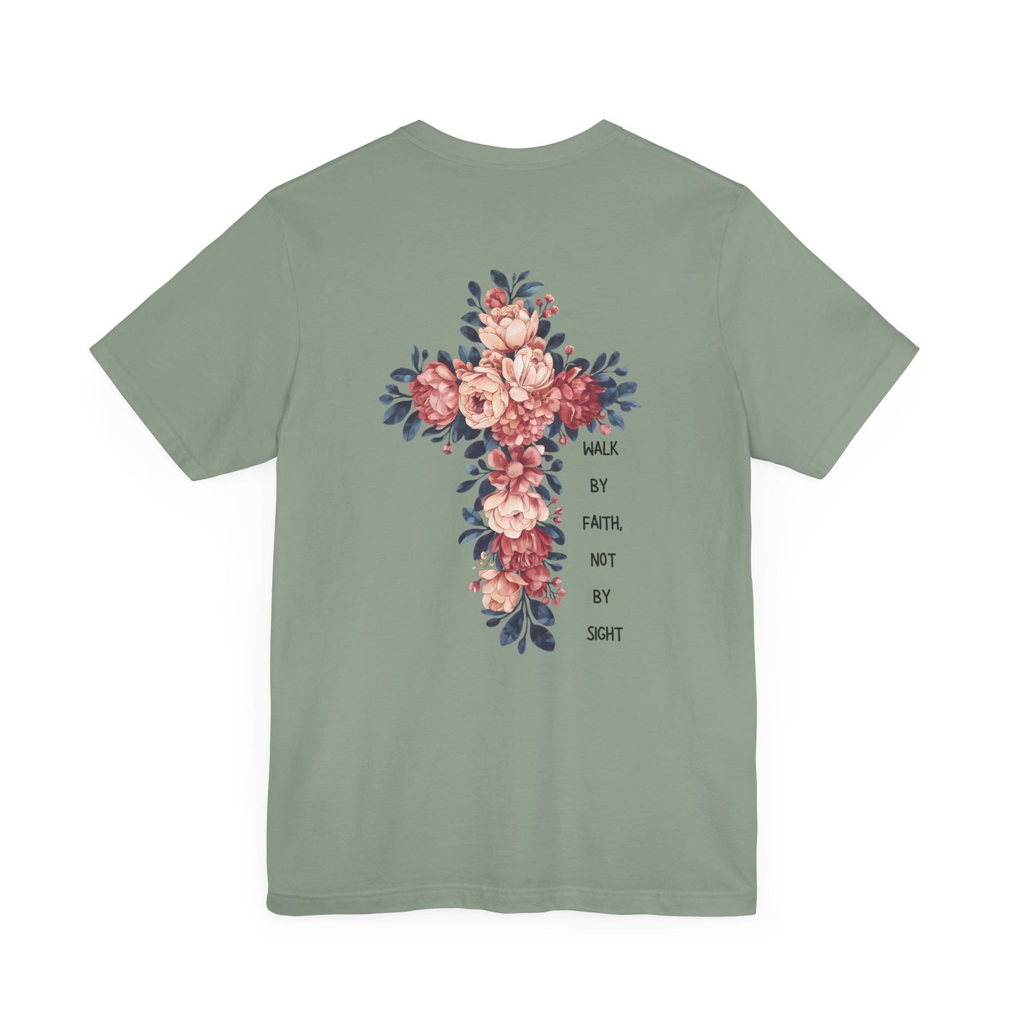 Inspirational Jesus Floral Cross Tee - Unisex Short Sleeve Shirt