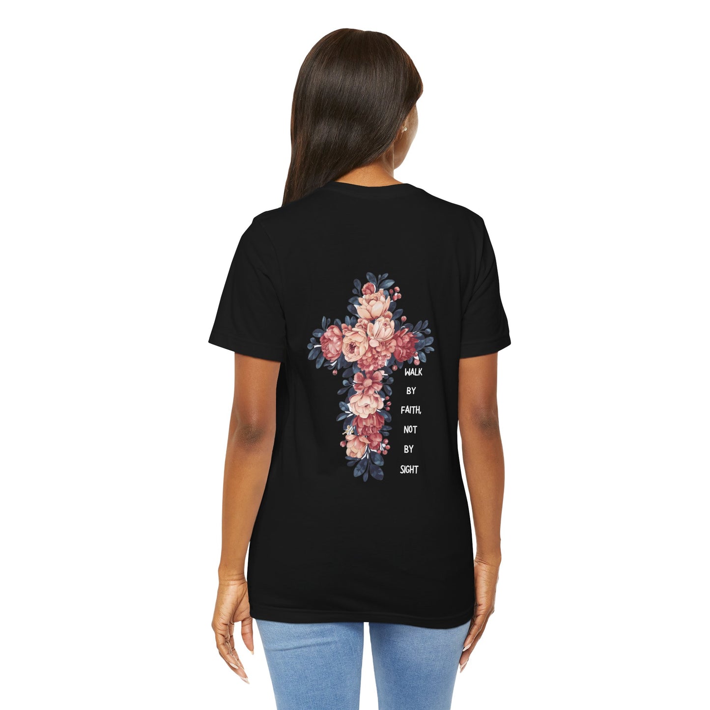 Inspirational Jesus Floral Cross Tee - Unisex Short Sleeve Shirt