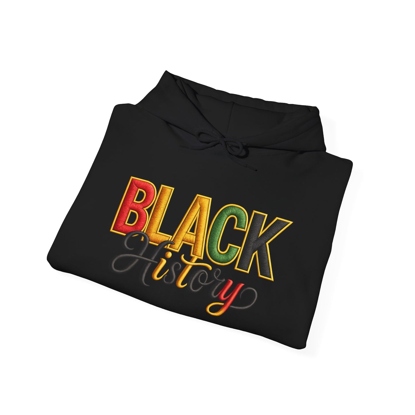 Black History Hoodie — Retro Pan-African Script Pullover for Black History Month