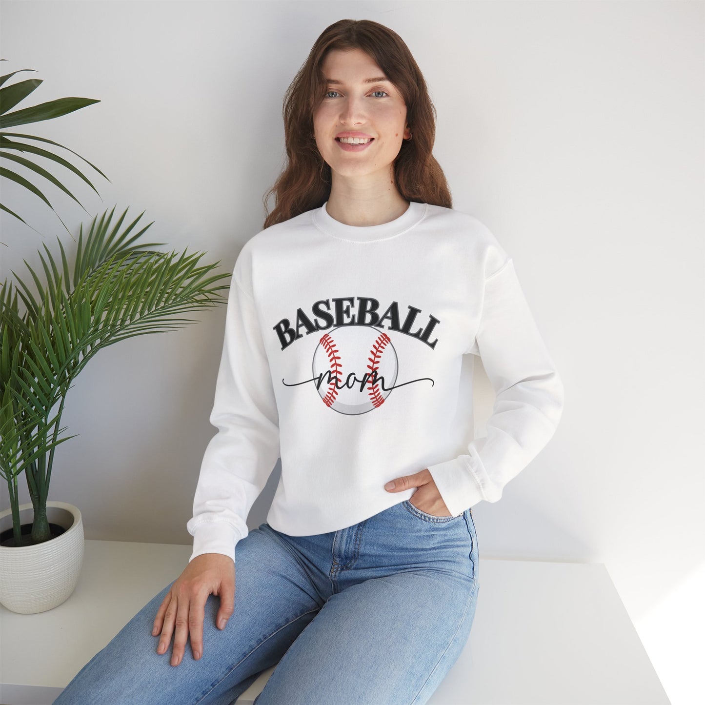 Baseball Mom Crewneck Sweatshirt — Baseball Graphic Pullover for Moms