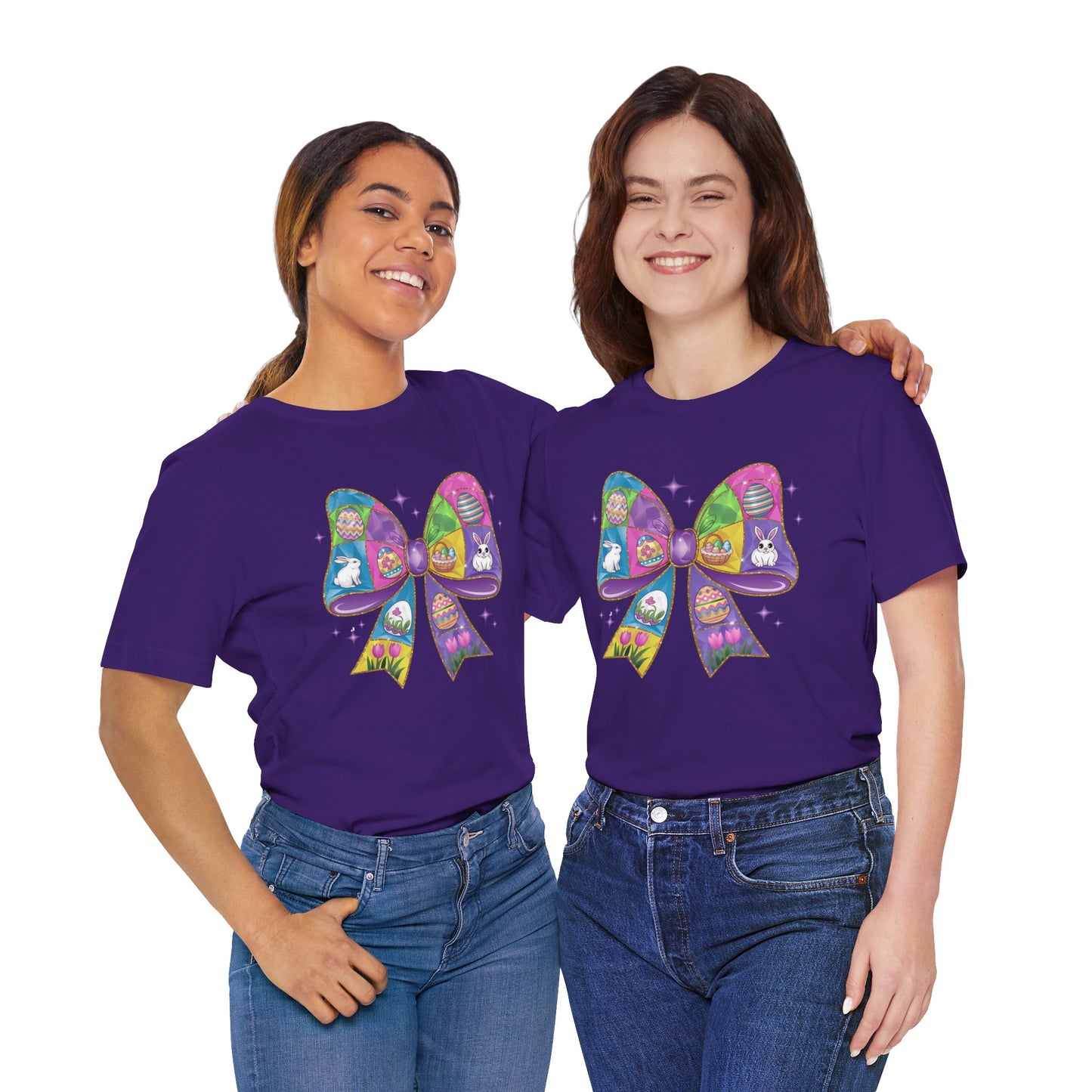 Easter Stained Glass Bow Design - Unisex Jersey Short Sleeve Tee