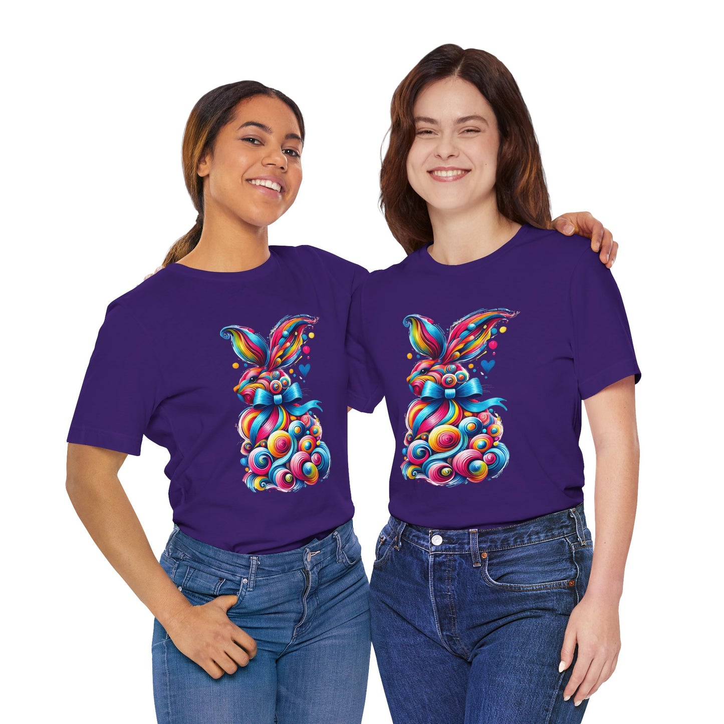 "Whimsical Abstract Bunny: A Burst of Color and Charm" Unisex Jersey Short Sleeve Tee