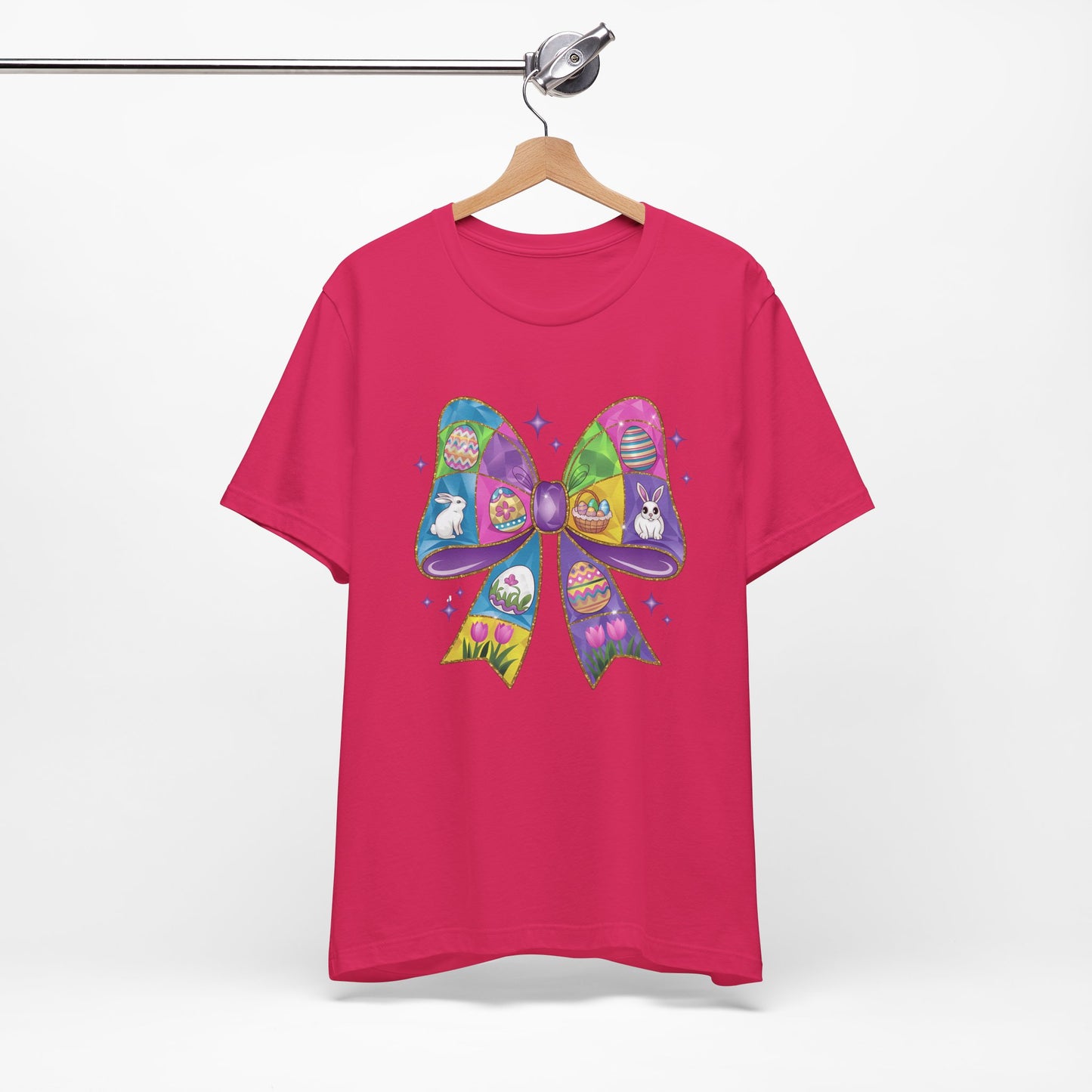 Easter Stained Glass Bow Design - Unisex Jersey Short Sleeve Tee