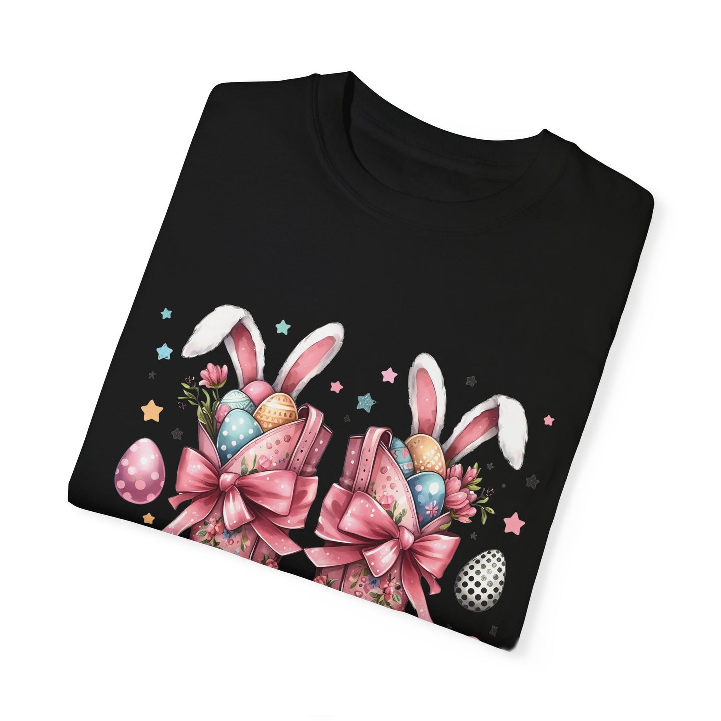 Easter-Themed Cowboy Boot Design-Unisex Garment-Dyed T-shirt