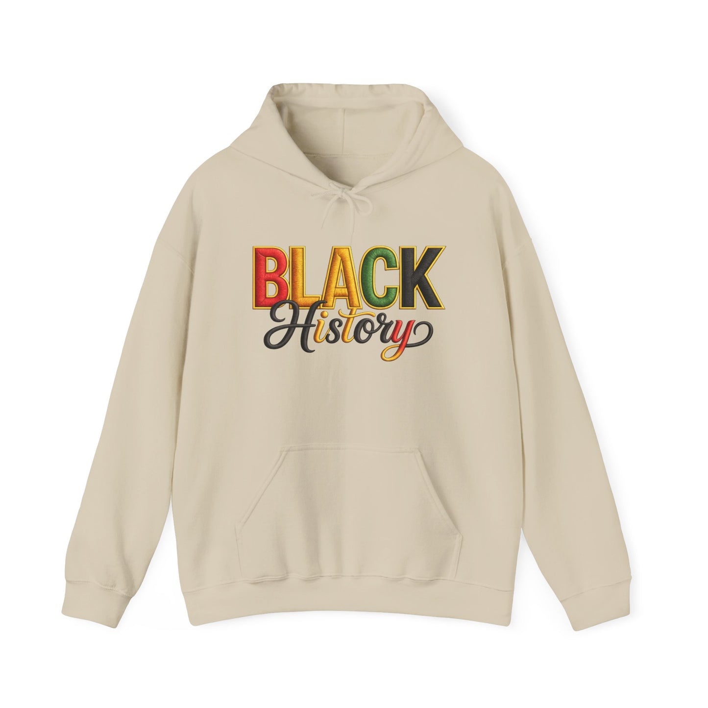 Black History Hoodie — Retro Pan-African Script Pullover for Black History Month