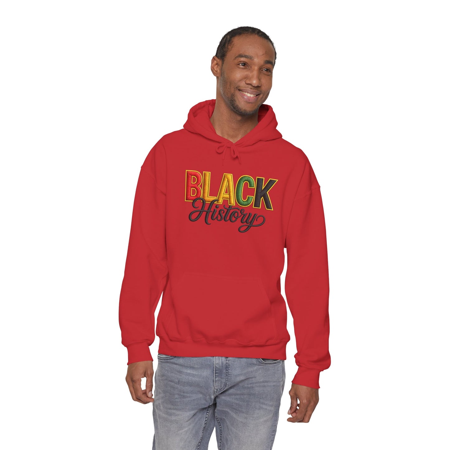 Black History Hoodie — Retro Pan-African Script Pullover for Black History Month