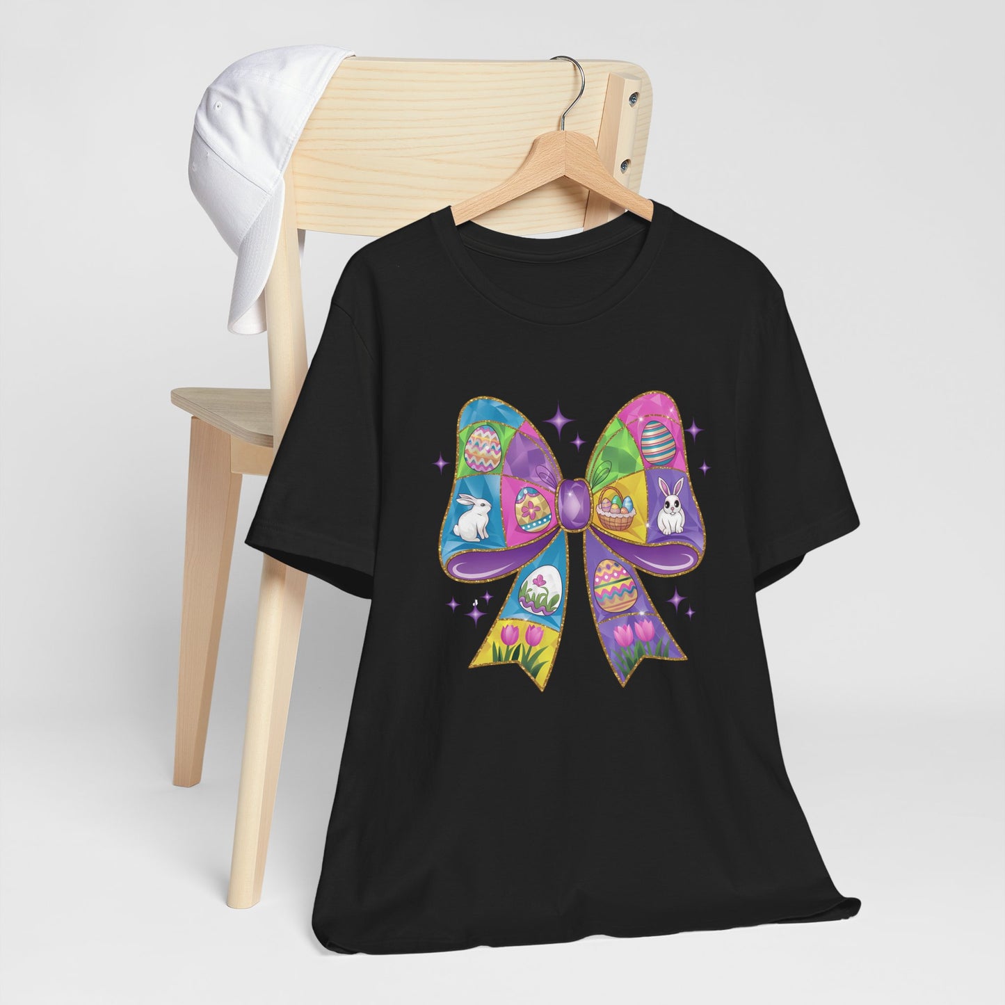 Easter Stained Glass Bow Design - Unisex Jersey Short Sleeve Tee