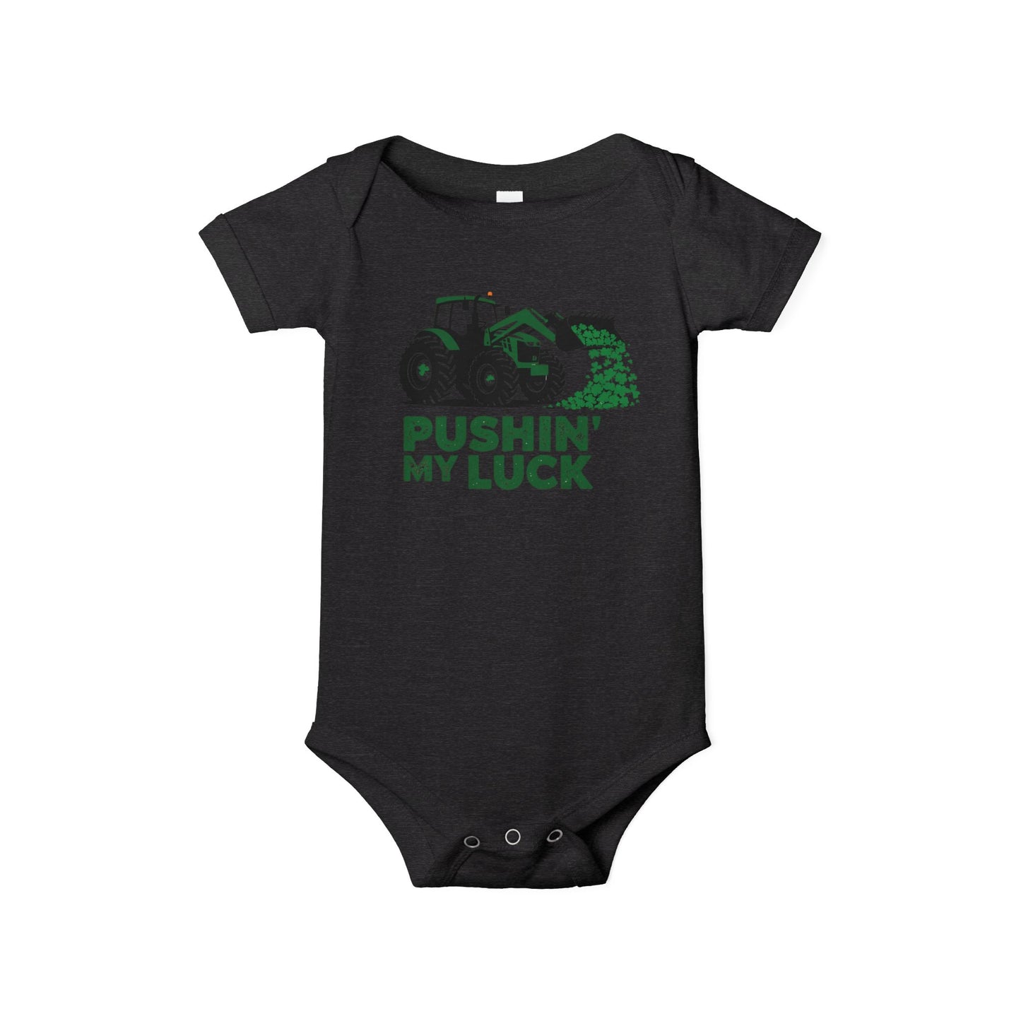 Pushin' My Luck Baby Bodysuit - Adorable Infant Jersey One Piece for Little Farmers