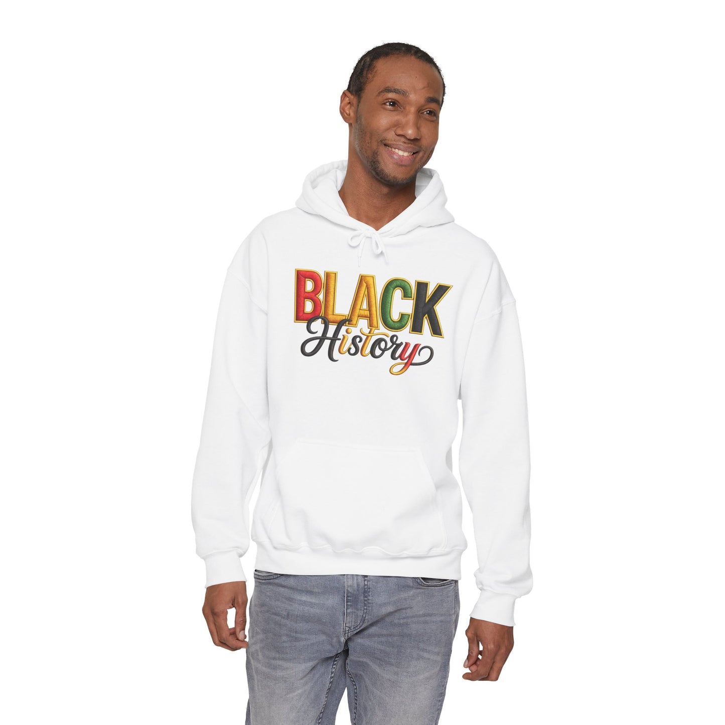 Black History Hoodie — Retro Pan-African Script Pullover for Black History Month